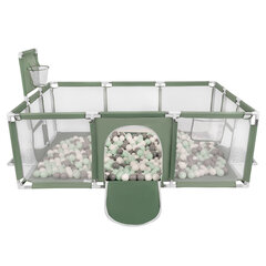 Selonis Игровой манеж Baby Big Playground With 900 Balls Playpen For Kids, Green:White/Grey/Mint цена и информация | Игрушки для малышей | kaup24.ee