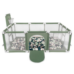 Selonis Игровой манеж Baby Big Playground With 400 Balls Playpen For Kids, Green:Dark Turquoise/Grey/White/Mint цена и информация | Игрушки для малышей | kaup24.ee