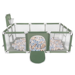 Selonis Игровой манеж Baby Big Playground With 400 Balls Playpen For Kids, Green:Pastel Beige/Pastel Blue/White цена и информация | Игрушки для малышей | kaup24.ee