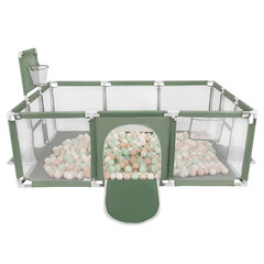 Selonis Игровой манеж Baby Big Playground With 400 Balls Playpen For Kids, Green:Pastel Beige/White/Mint цена и информация | Игрушки для малышей | kaup24.ee