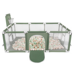 Selonis Игровой манеж Baby Big Playground With 200 Balls Playpen For Kids, Green:Pastel Beige/White/Mint цена и информация | Игрушки для малышей | kaup24.ee