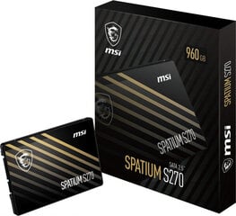 MSI Hard Drive MSI SPATIUM M260 960 GB SSD hind ja info | Sisemised kõvakettad (HDD, SSD, Hybrid) | kaup24.ee