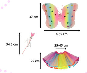 Крылья бабочки с разноцветными огнями, юбка, повязка на голову, шест цена и информация | Карнавальные костюмы | kaup24.ee