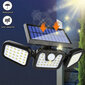 LED valgusti liikumisanduriga, päikesepatareiga, 3 osaline hind ja info | Aia- ja õuevalgustid | kaup24.ee