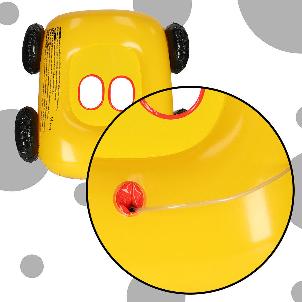 Beebi ujumisrõngas jalaaukudega tuletõrjeauto kujuline + veeprits цена и информация | Täispuhutavad veemänguasjad ja ujumistarbed | kaup24.ee