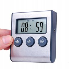 Toidu termomeeter Digitaalne toidutermomeeter + taimer 2in1 цена и информация | Особенные приборы для приготовления пищи | kaup24.ee
