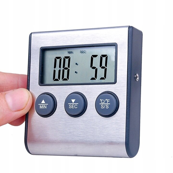 Toidu termomeeter Digitaalne toidutermomeeter + taimer 2in1 hind ja info | Muu köögitehnika | kaup24.ee