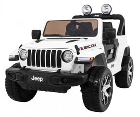 Jeep Wrangler Rubicon elektriline kahekohaline, valge hind ja info | Laste elektriautod | kaup24.ee