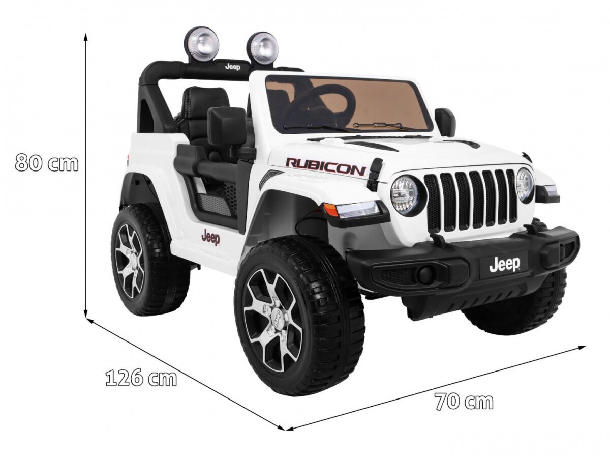 Двухместный электромобиль Jeep Wrangler Rubicon, белый цена | kaup24.ee