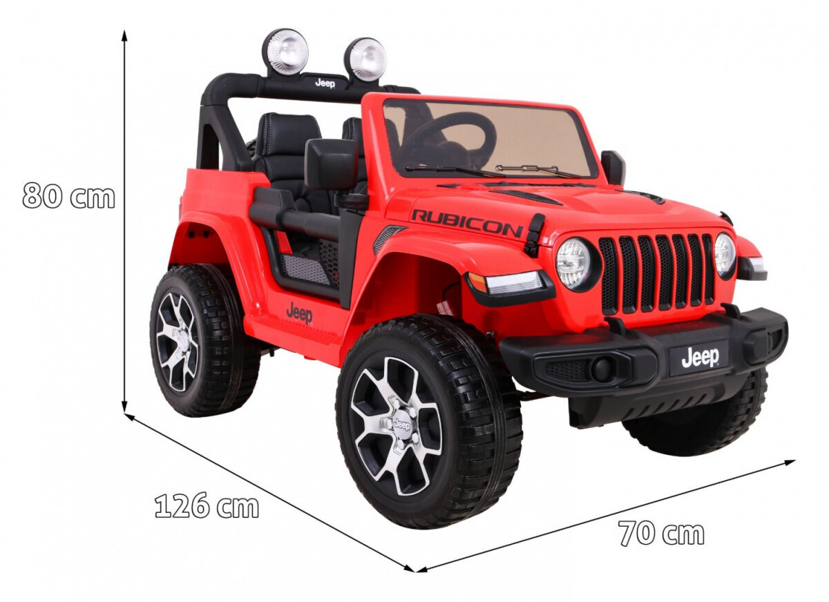 Jeep Wrangler Rubicon elektriline kahekohaline, punane hind ja info | Laste elektriautod | kaup24.ee