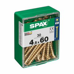 Коробка для винтов SPAX Шуруп Плоская головка (4,5 x 60 mm) цена и информация | Инструменты крепления | kaup24.ee