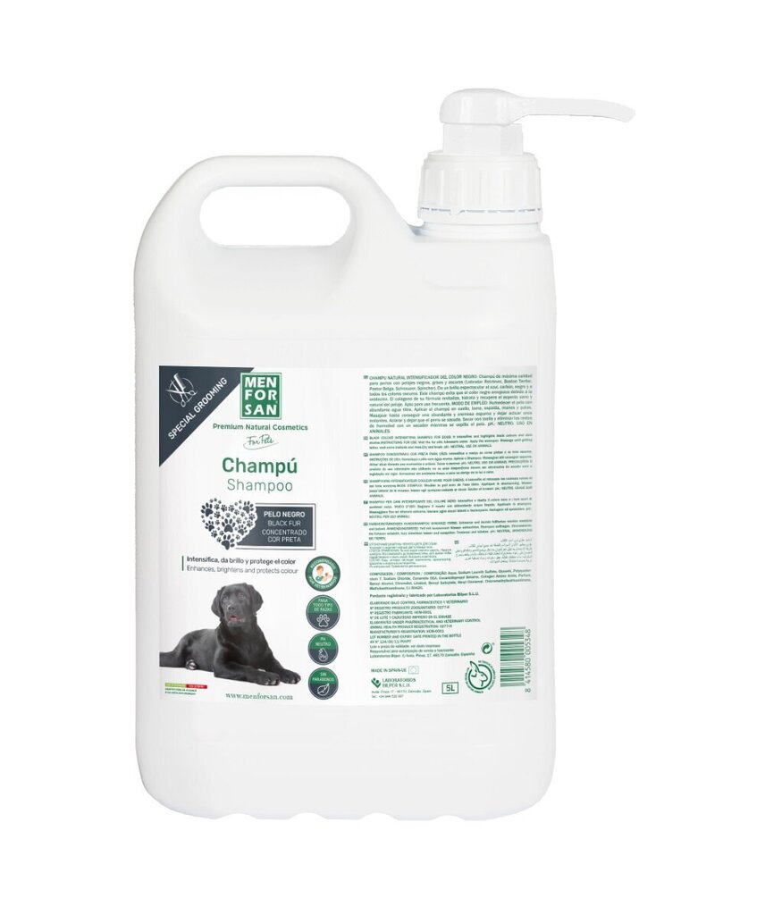 Menforsani šampoon lemmikloomade, tumedale karvale, 5 l hind ja info | Karvahooldustooted loomadele | kaup24.ee