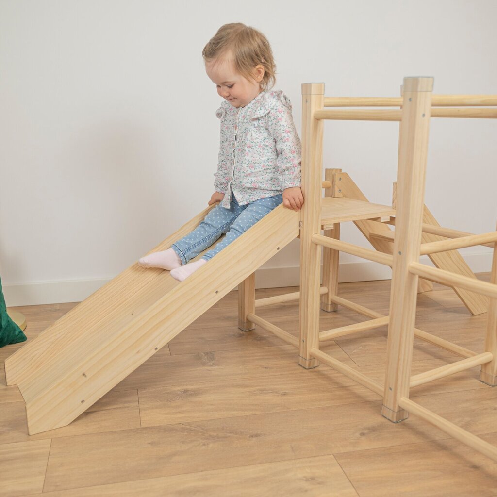 Puidust mänguväljak Montessori KiddyMoon, valge цена и информация | Imikute mänguasjad | kaup24.ee