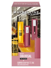 Komplekt Maybelline NY Colossal: vedel huulepulk + ripsmetušš hind ja info | Ripsmetušid, lauvärvid, silmapliiatsid, seerumid | kaup24.ee