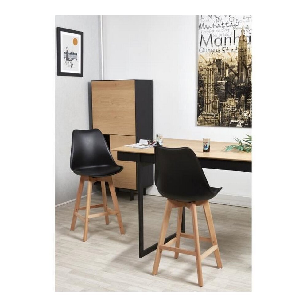 Tool Bjorn Must Plastmass Polüuretaan (48,5 x 53 x 65 cm) цена и информация | Söögilaua toolid, köögitoolid | kaup24.ee