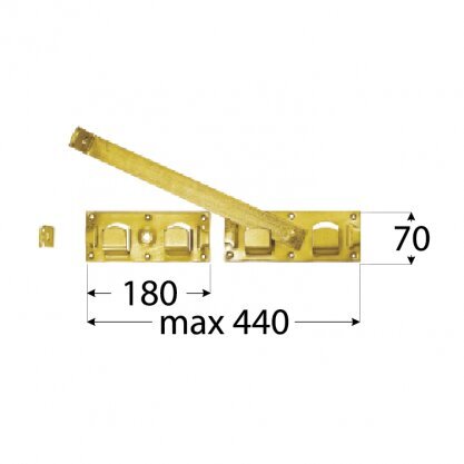 WBR 440 VÄRAVARIIV KOLLANE 440x70x180 mm hind ja info | Lukud | kaup24.ee