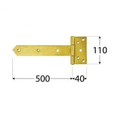 ZBW 500 Väravahing 500x40x110x4,0 mm hind ja info | Ukse hinged, tarvikud | kaup24.ee