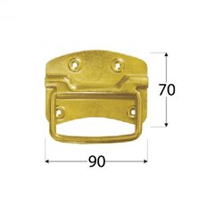 US 90 C Kasti sang 90 x 70 mm (must) hind ja info | Mööbli käepidemed | kaup24.ee