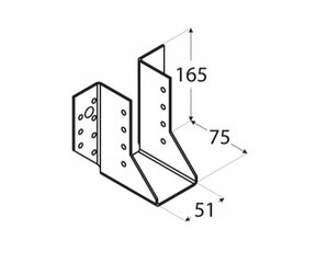 WB12 – Крепление балок 51x165x75x2,0 мм цена и информация | Инструменты крепления | kaup24.ee