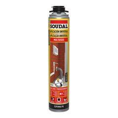 Поролон Soudal Classic 115798 Полиуретан Пистолет Бежевый 750 ml цена и информация | Изоляционный и уплотняющий упаковочный материал | kaup24.ee