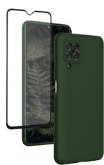 Telefoniümbris silikoonist Samsung A12 (real liquide Easy clean) roheline + ekraani kaitseklaas 5D hind ja info | Telefoni kaaned, ümbrised | kaup24.ee