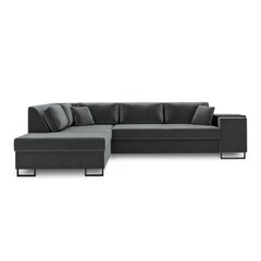 Левосторонний угловой диван Velvet Dolomite XL, 277x220x74 см, темно-серый цена и информация | Угловые диваны | kaup24.ee