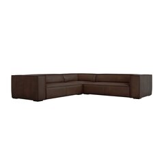 Пятиместный кожаный угловой диван Agawa, 280x280x68 см, темно-коричневый цена и информация | Угловые диваны | kaup24.ee