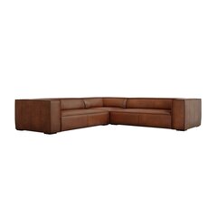 Пятиместный кожаный угловой диван Agawa, 280x280x68 см, коричневый цена и информация | Угловые диваны | kaup24.ee