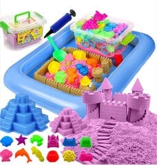 Песочница + кинетический песок (фиолетовый) 2 кг + формы цена и информация | Развивающие игрушки | kaup24.ee