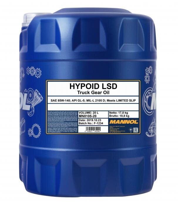 Käigukastiõli Mannol 8105 Hypoid LSD 85W-140, 20 L цена и информация | Eriotstarbelised määrdeõlid ja -vedelikud | kaup24.ee