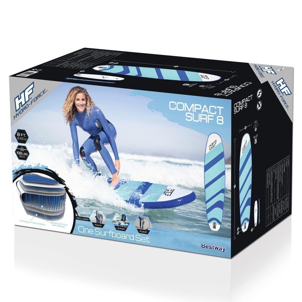 Bestway Hydro-Force täispumbatav surfilaud 243 x 57 x 7 cm цена и информация | Veesport | kaup24.ee