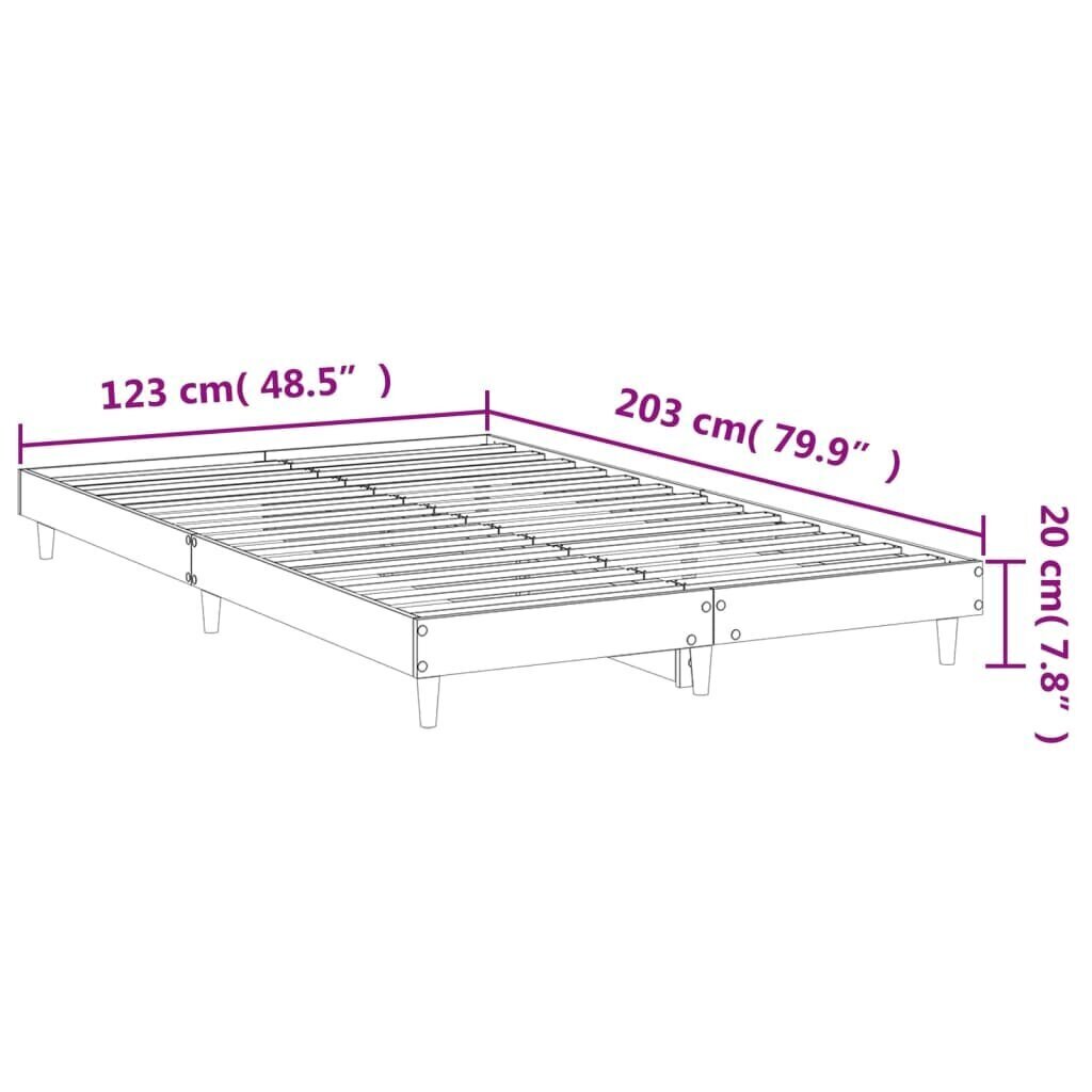 vidaXL voodiraam, suitsutatud tamm, 120 x 200 cm, tehispuit hind ja info | Voodid | kaup24.ee