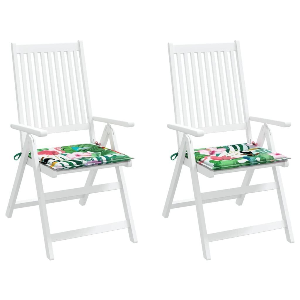 vidaXL tooli istmepadjad 2 tk, mitmevärviline, 50x50x3 cm, kangas hind ja info | Toolipadjad ja -katted | kaup24.ee