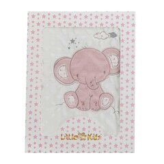 Beebitekk, elevant, roosa, kahesuunaline, tikkimine, 100 x 75 cm hind ja info | Voodikatted, pleedid | kaup24.ee