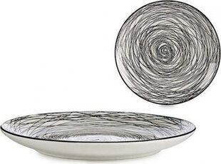 Плоская тарелка Лучи Фарфор Чёрный Белый (24 x 2,8 x 24 cm) цена и информация | Посуда, тарелки, обеденные сервизы | kaup24.ee