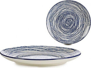 Taldrik Triibud Sinine Valge (24 x 2,8 x 24 cm) цена и информация | Посуда, тарелки, обеденные сервизы | kaup24.ee