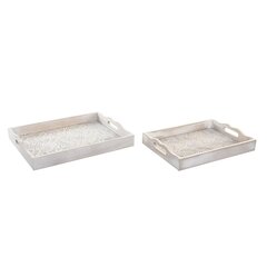 Kandikute komplekt DKD Home Decor 39 x 30 x 5 cm Pruun Valge Troopiline Taime leht (2 tk) hind ja info | Lauanõud ja kööginõud | kaup24.ee