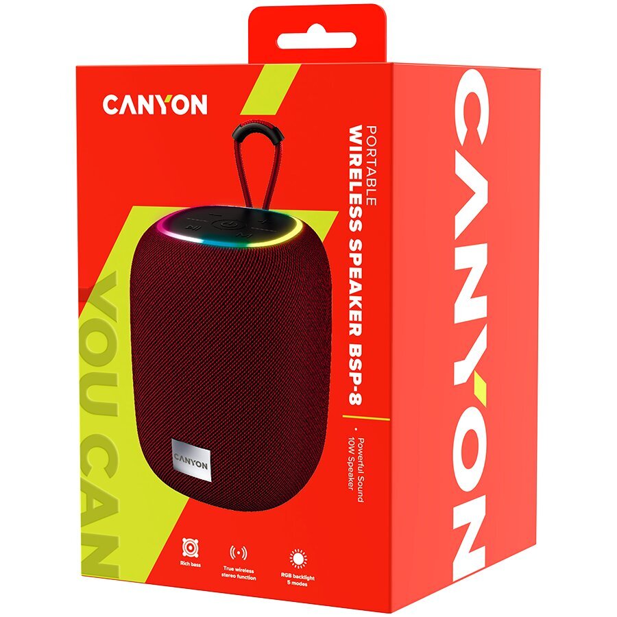 Canyon BSP-8 Red CNE-CBTSP8R hind ja info | Kõlarid | kaup24.ee