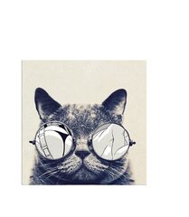 Репродукция Кошка в очках 2828İACT-35 цена и информация | Настенные деревянные декорации | kaup24.ee