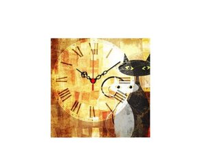 Репродукция Кошка с часами 2828CS-12 цена и информация | Картины, живопись | kaup24.ee