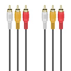 Hama 3RCA-3RCA, 3m hind ja info | Kaablid ja juhtmed | kaup24.ee