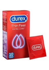 Kondoomid Thin Feel Extra Lube Durex, 10 tk цена и информация | Презервативы | kaup24.ee