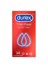 Kondoomid Thin Feel Extra Lube Durex, 10 tk hind ja info | Kondoomid | kaup24.ee