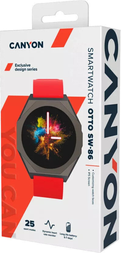 Canyon Otto SW-86 Red hind ja info | Nutikellad (smartwatch) | kaup24.ee