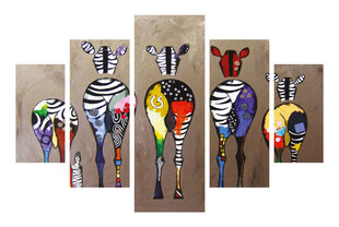 Viieosaline reproduktsioon Zebra цена и информация | Картины, живопись | kaup24.ee