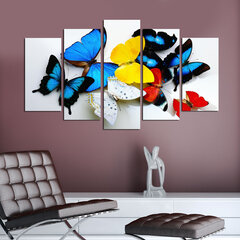 Репродукция из пяти частей Бабочки цена и информация | Картины, живопись | kaup24.ee