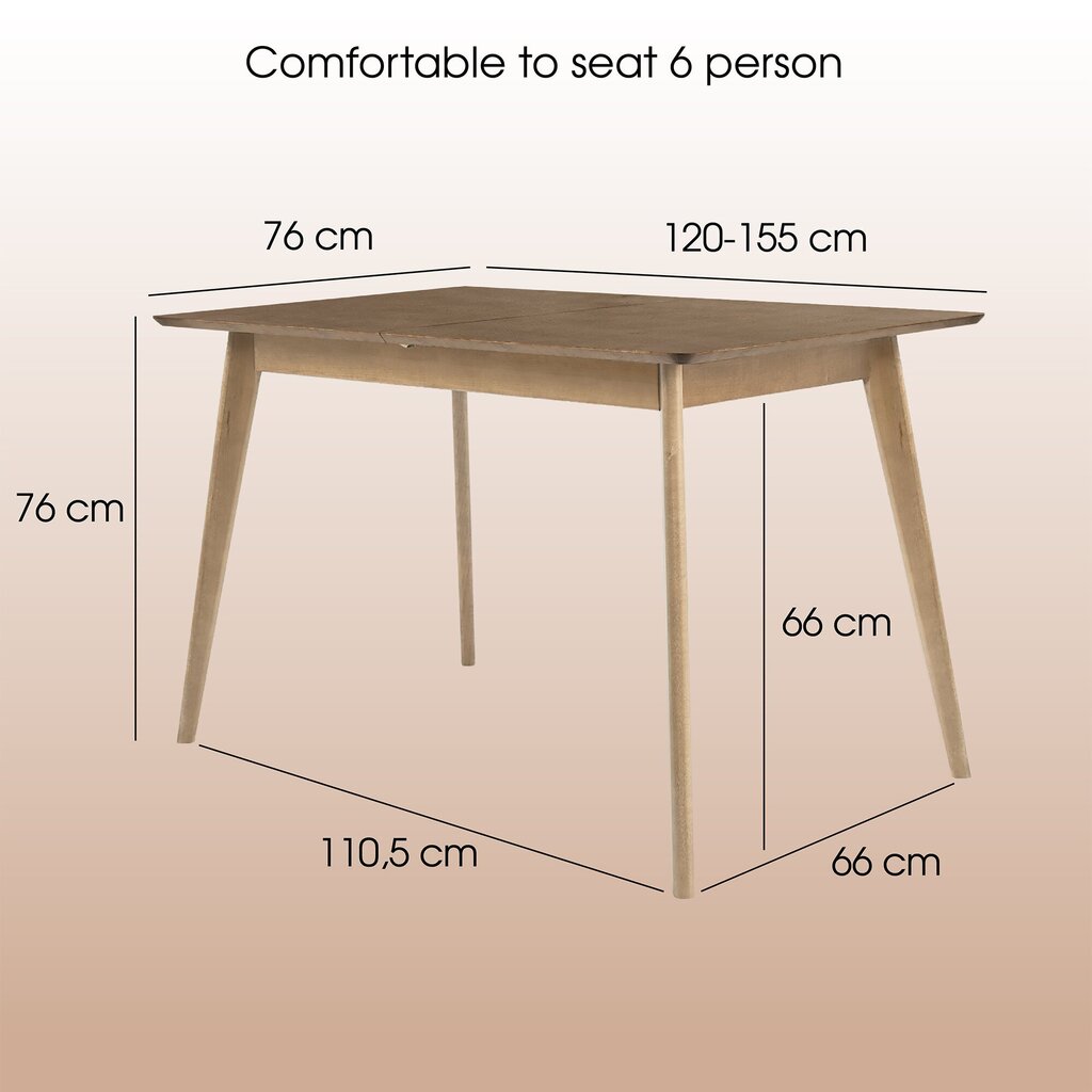 Pegasus Plus 120cm pikendatav puidust söögilaud цена и информация | Köögi- ja söögilauad | kaup24.ee