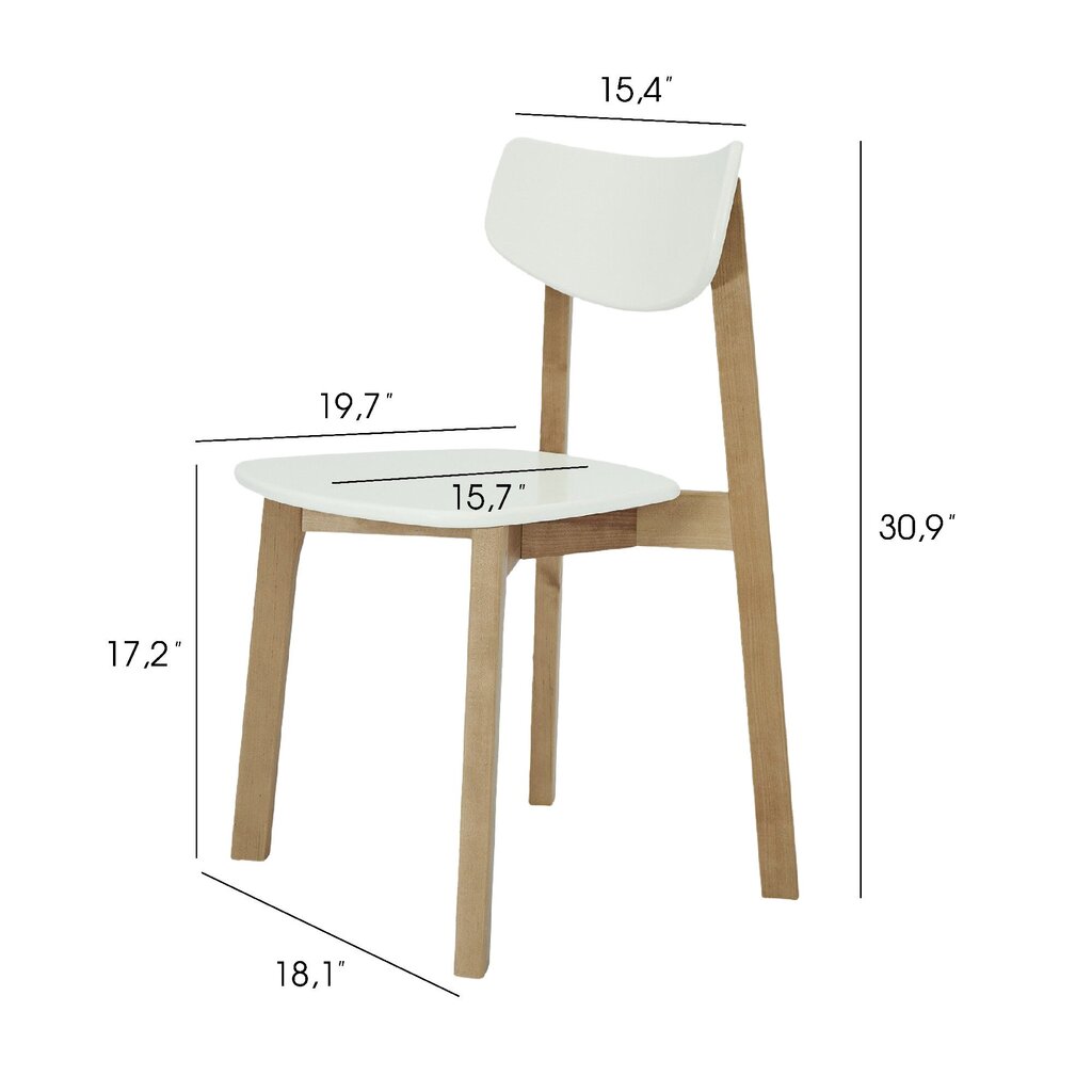 2-osaline söögitoa toolide komplekt Vega, helepruun/valge hind ja info | Söögitoolid, baaritoolid | kaup24.ee
