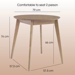 Круглый деревянный обеденный стол Orion, 79 см  цена и информация | Кухонные и обеденные столы | kaup24.ee