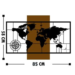 Seinakaunistus World Map, 1 tk цена и информация | Детали интерьера | kaup24.ee